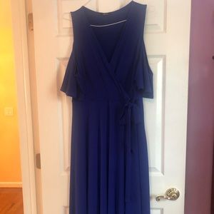 Royal blue cold shoulder deep V dress 22/24 3X
